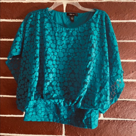 Aqua blue blouse - Picture 1 of 3